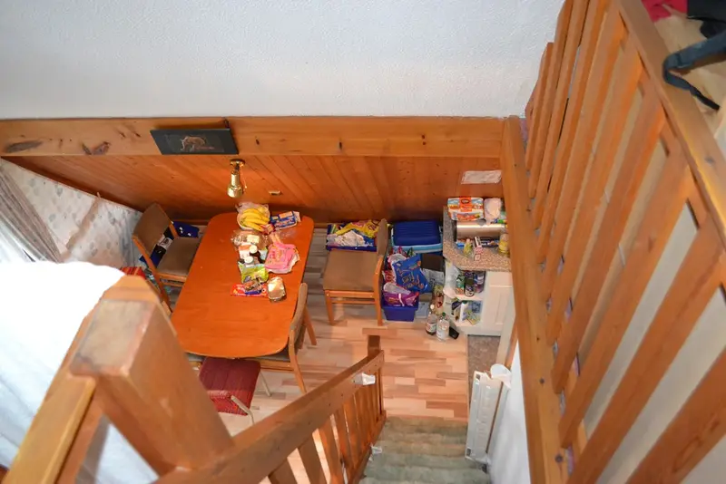 These are the steep steps down from the mezzanine