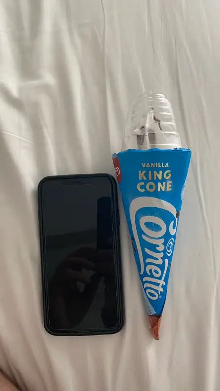 Picture of the ice cream with an iPhone 11 Pro Max for scale…